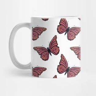 Glowing orange butterfly pattern Mug